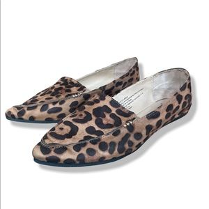 Leopard Print Loafers Size 6 Flats Brown Tan Shoes Pointed Toe A New Day